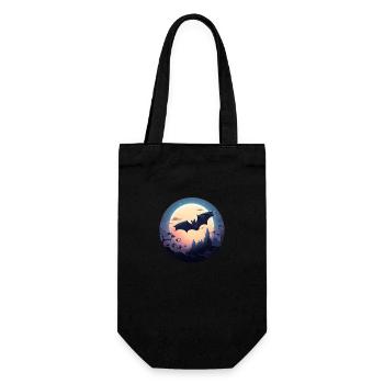 Fledermaus Vollmond - Geschenkbeutel für Flaschen - Schwarz - Vorne