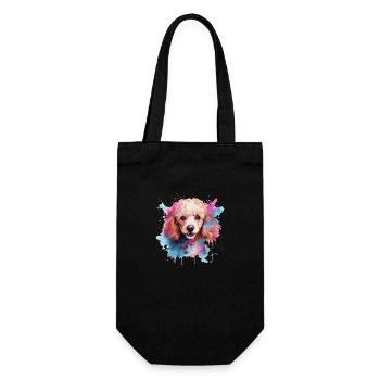 chien caniche - Sac à bouteille - noir - Devant