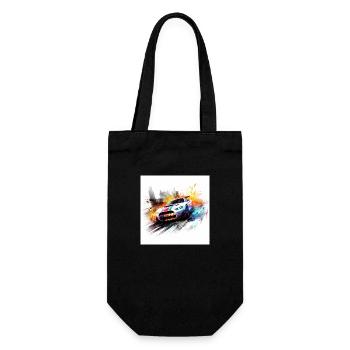 Need for speed gaming art, orange, white, retro - Gift Bag for Bottles - black - Front