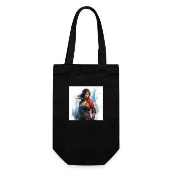 Gaming art woman - Geschenkbeutel für Flaschen - Schwarz - Vorne