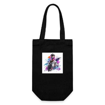 gaming art - Geschenkbeutel für Flaschen - Schwarz - Vorne