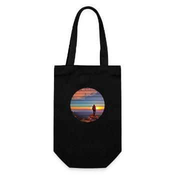 Wandern Bergwanderer Bergwandern Wanderung - Geschenkbeutel für Flaschen - Schwarz - Vorne