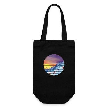 Skier Ski Skiing Ski Design Skiing Outfit - Gift Bag for Bottles - black - Front