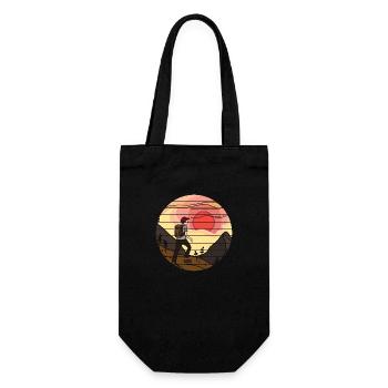 Bergwandern Wandern Bergwanderer Wanderung - Geschenkbeutel für Flaschen - Schwarz - Vorne
