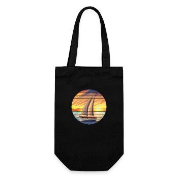 Sailing, Sailing, Sailing, Sailboat, Sailing Ship - Gift Bag for Bottles - black - Front