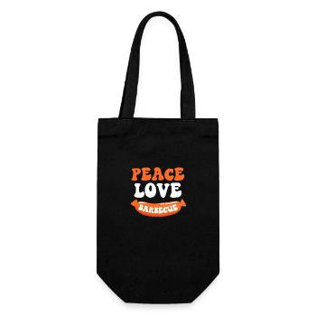 Peace Love Barbecue - Humour été papa apéritif - Sac à bouteille - noir - Devant
