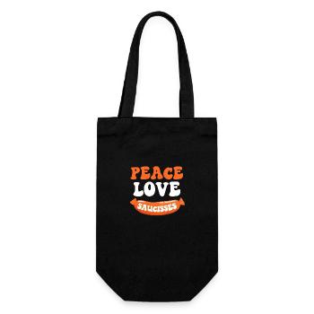 Peace Love Saucisses - Humour Barbecue Été Papa - Sac à bouteille - noir - Devant