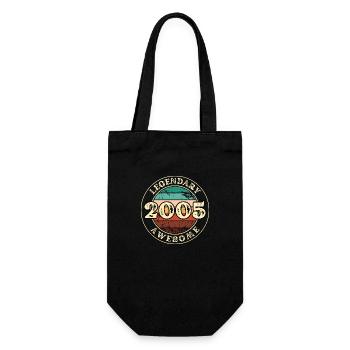 Jahrgang 2005 Jubiläumsgeschenk 18 Jahre Humor - Geschenkbeutel für Flaschen - Schwarz - Vorne