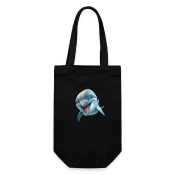 Sunny Delphinia: Joyful Dolphin's Paradise - Gift Bag for Bottles - black - Front