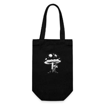 Mushroom Mushroom Picker Mushrooms Fungi - Gift Bag for Bottles - black - Front