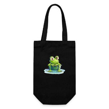 Une grenouille défie la chaleur du singe dans le seau d’eau - Sac à bouteille - noir - Devant