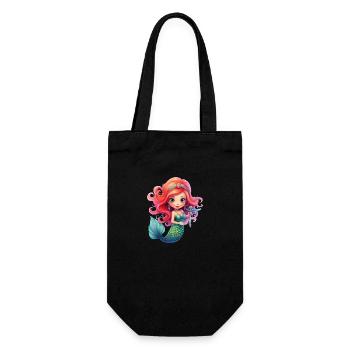 Small, cute mermaid, cute motif children - Gift Bag for Bottles - black - Front