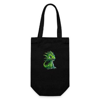 Baby dragon, cute, happy, smiling - Gift Bag for Bottles - black - Front