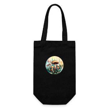 mushrooms in the forest, mushrooming in nature - Gift Bag for Bottles - black - Front