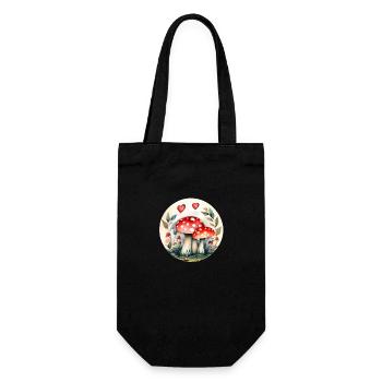 Magic mushrooms and toadstools - mushrooms - Gift Bag for Bottles - black - Front