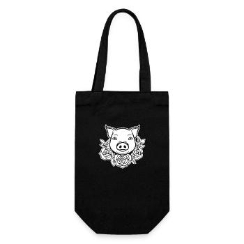 Pig Piggy Sow - Gift Bag for Bottles - black - Front
