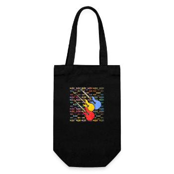 Gitarren - Geschenkbeutel für Flaschen - Schwarz - Vorne
