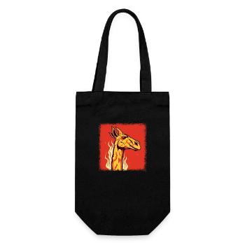 cool africa animal geek cute giraffe present idea - Gift Bag for Bottles - black - Front