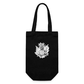 Ananas - Geschenkbeutel für Flaschen - Schwarz - Vorne