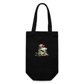 Lokoo the alligator - Gift Bag for Bottles - black - Front