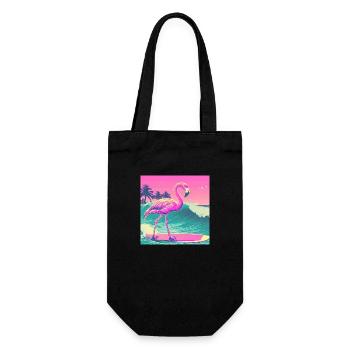 Surfing Flamingo Miami - Gift Bag for Bottles - black - Front