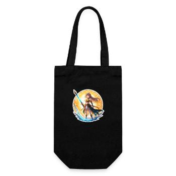 Cat girl of the summer beach, fusion with a sword - Gift Bag for Bottles - black - Front