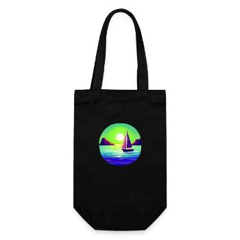 Sailing Sailboat Sailing Sailing Sailing Ship - Gift Bag for Bottles - black - Front