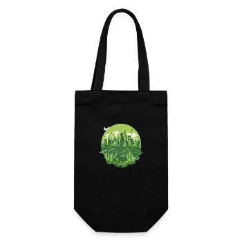 Urban Cyclist: Pedaling Eco-Friendly Cities - Gift Bag for Bottles - black - Front
