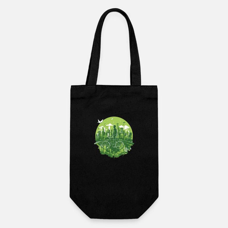 Urban Cyclist: Pedaling Eco-Friendly Cities - Gift Bag for Bottles - black