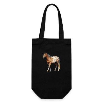 Pferd - Geschenkbeutel für Flaschen - Schwarz - Vorne