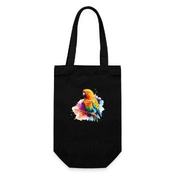 Papagei Bunte Exotische Kunst - Geschenkbeutel für Flaschen - Schwarz - Vorne