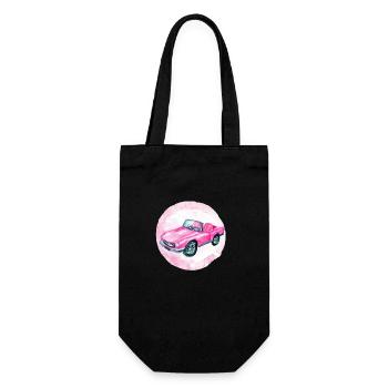 Niedliches niedliches Damenspielzeugauto rosa - Geschenkbeutel für Flaschen - Schwarz - Vorne