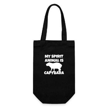 Capybara ist mein Krafttier: Ok I Pull Up Meme - Geschenkbeutel für Flaschen - Schwarz - Vorne