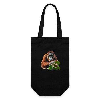 Orangutans often live only in captivity - Gift Bag for Bottles - black - Front