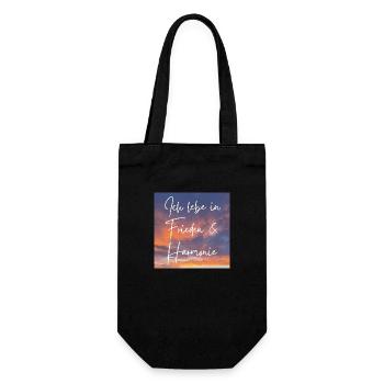 Ich lebe in Fülle & Harmonie - Geschenkbeutel für Flaschen - Schwarz - Vorne