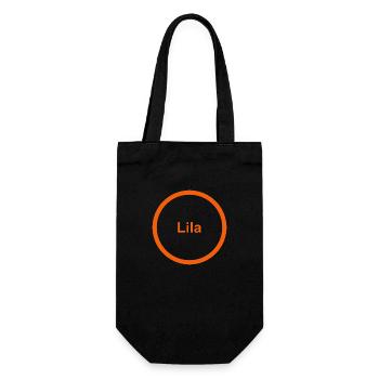Lila - Geschenkbeutel für Flaschen - Schwarz - Vorne