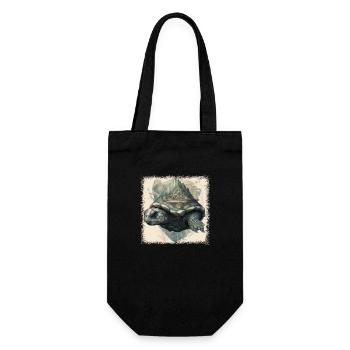 diving present blue sea turtle funny quote duck - Geschenkbeutel für Flaschen - Schwarz - Vorne