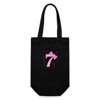 7th birthday girl - Gift Bag for Bottles - black - Front