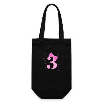 3e anniversaire fille - Sac à bouteille - noir - Devant