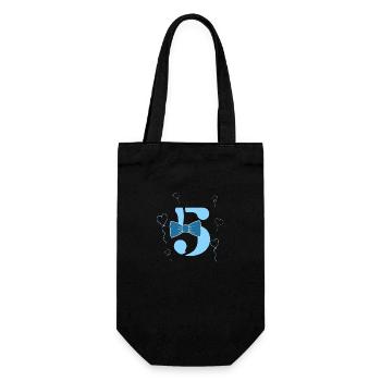 5e anniversaire garçon - Sac à bouteille - noir - Devant