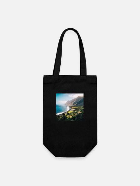 Tropical Island - Gift Bag for Bottles - black