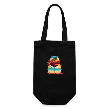 Summer wine glass - Gift Bag for Bottles - black - Front