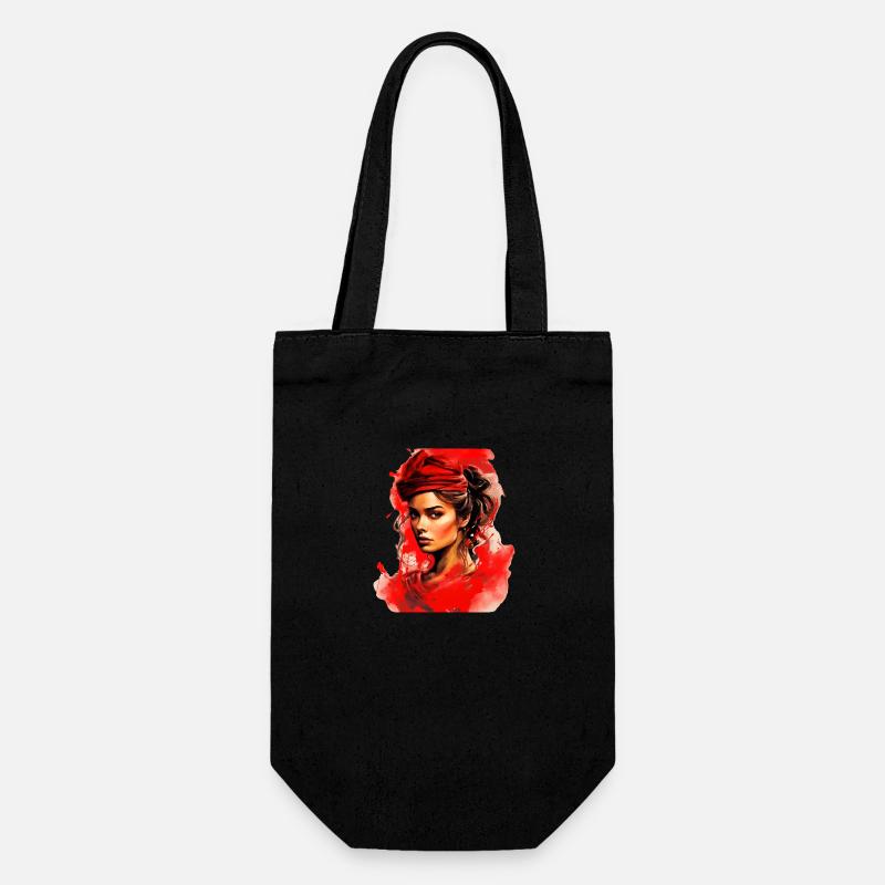 Femme en rouge - Sac à bouteille - noir