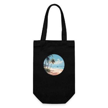 Entdecke die Sonnenseite des Strandgefühls - Geschenkbeutel für Flaschen - Schwarz - Vorne