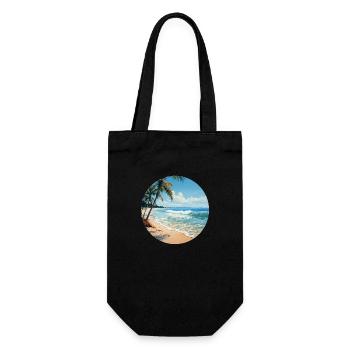 Lustige Strandabenteuer - Dein Sommerurlaubsshirt - Geschenkbeutel für Flaschen - Schwarz - Vorne