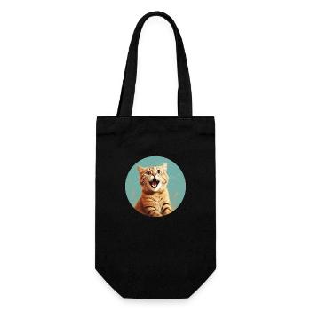 Cute young cat for all cat lovers - Gift Bag for Bottles - black - Front