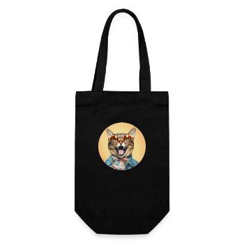 Funny cat design for all cat lovers - Gift Bag for Bottles - black - Front