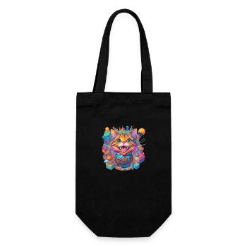 crazy laughing cat - Gift Bag for Bottles - black - Front
