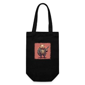 animal lover grunter bbq smoker cannabis gift bday - Gift Bag for Bottles - black - Front