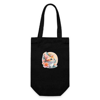 Cute little baby cat - Gift Bag for Bottles - black - Front